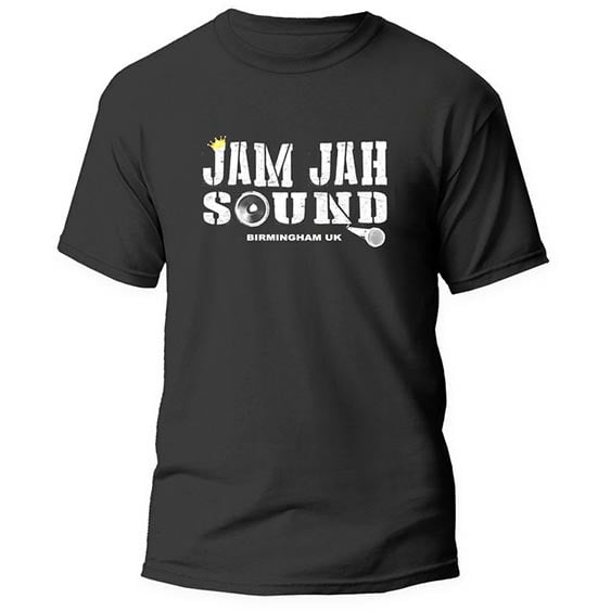Jam Jah Sound Ash Black Crown and Mic T-Shirt