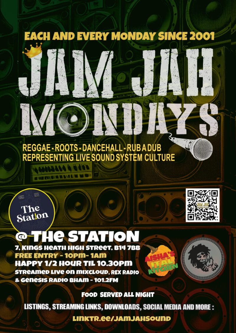 Birmingham Reggae | Regular Reggae Events for 2025 - Jam Jah Sound